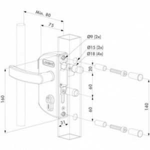 Serrures type LAKZ P1 - profil 40mm