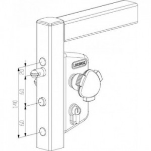 Serrure pour piscine Locinox en nylon grise - pour tube de 40x40mm - Inclus : Paire de bouton de sécurité 3006WS