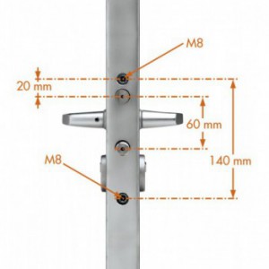 Serrure type industriel Locinox - pour profil plat de 10 à 30mm - entraxe 60mm - blanche