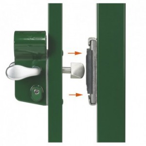 Serrure à code mécanique verte pour portail coulissant - Profil 120mm