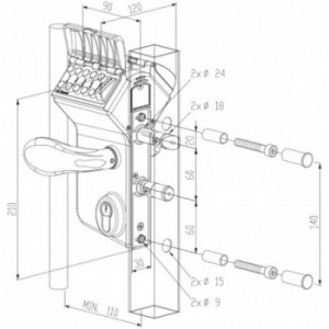 Serrure à code mécanique alu | de 40 à 60mm