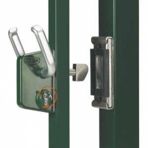 Serrure Locinox pour portail coulissant - pour tube de 100mm - verte