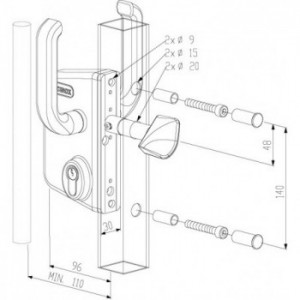 Serrures type LSKZ U2 - profil 100mm