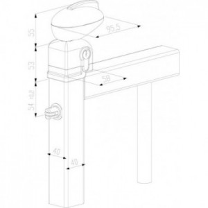 Serrure de piscine TWIST pour tube 40x40 - Locinox - noire