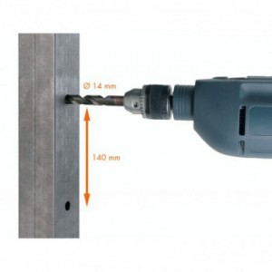 Verrou de sol - tige en aluminium - guide en aluminium vert - pour tube 40 à 50