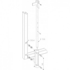 Verrou de sol - tige en aluminium - guide en aluminium vert - pour tube 40 à 50