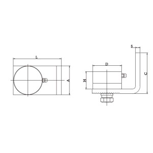 Pivot à billes économique réglable à visser Ø50mm pour portail pivotant - Partie haute - platine à visser