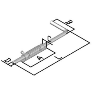 Verrou baïonnette galvanisé pour portails et portillons - Longueur 320mm - Largeur 100mm - Ø16mm - à visser