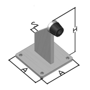 Butée à visser pour portail - platine 100x100mm - Hauteur 146mm - Modèle Économique