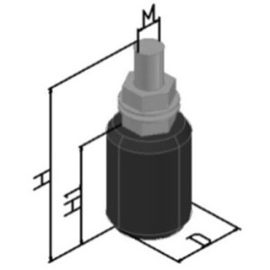 Olive de guidage cylindrique pour portail coulissant - Rouleau Nylon Ø30mm - Hauteur 40mm - M12