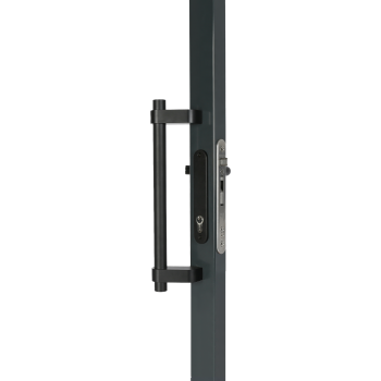 Bâton de maréchal double en aluminium RAL 9005 (noir) pour portail fixation quick-fix pattes à 0°