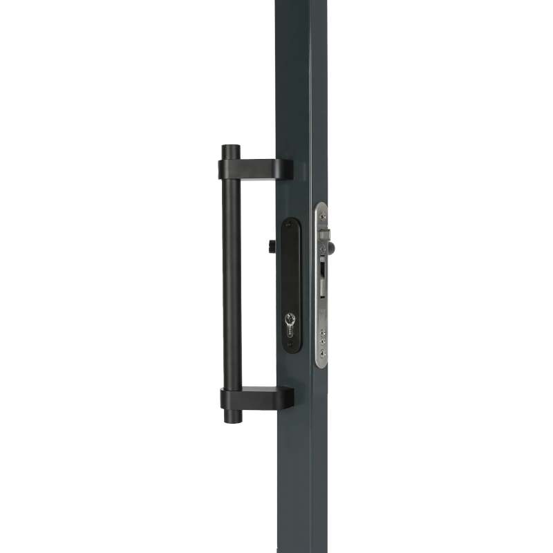 Bâton de maréchal en aluminium RAL 9005 (noir) pour portail fixation quick-fix pattes à 60°