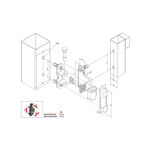 Charnière Locinox porte porte métallique - réglage 3 dimensions - acier galvanisé