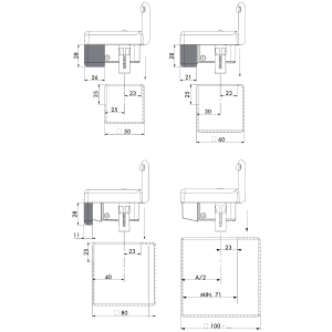 Gâche électrique à rupture Locinox - réversible 12VCC+12VCA - pour tube de 50mm+