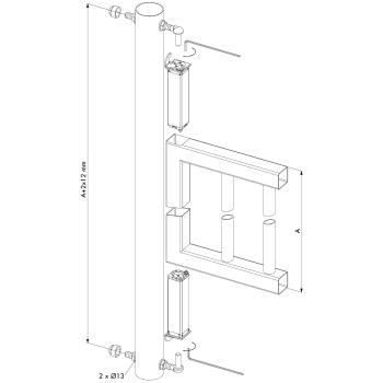 Paire de gonds à ressort Locinox Swing 40 - Longueur 150mm - pour tube de 40x40mm