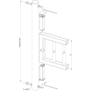 Paire de gonds à ressort Locinox Swing 40 - Longueur 150mm - pour tube de 40x40mm