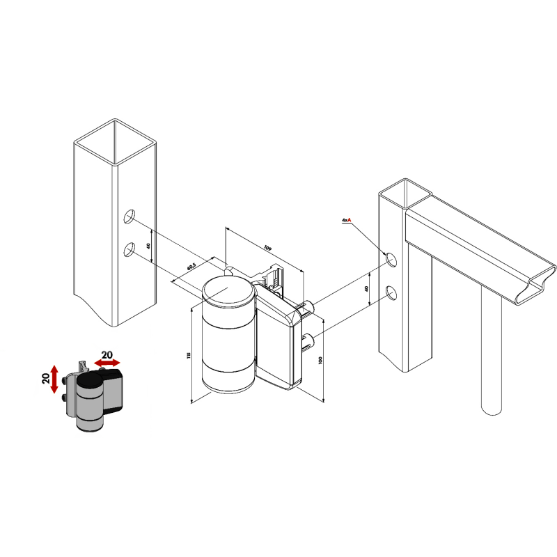 ANTEISI Charnière Noire Réglable Alliage Zinc – Verrouillage 90°/180° Pour Table Pliante, Placard Et Porte