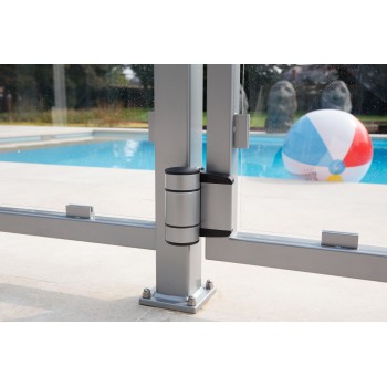 Charnière 180° à double roulement réglable - grise - génération 1