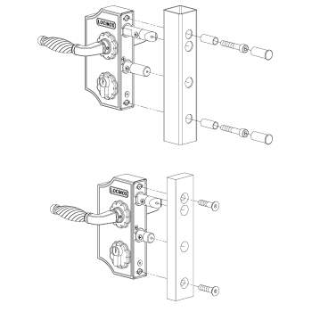 Serrure fer forgé Locinox grand modèle couleur noire pour profil de 30 à 50mm