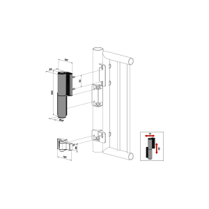 Ferme-portail hydraulique TIGER et charnière 180° pour portails jusqu'à 75 kg couleur argentée