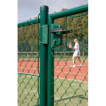 Gâche en nylon verte Locinox pour portillon de jardin - tube rond ø60mm