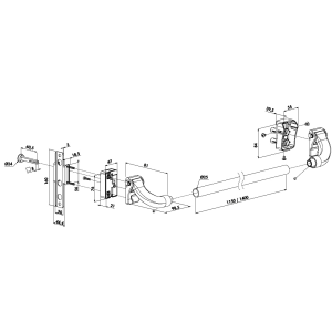 Barre "anti-panique" pour serrure LOCINOX serie LA et LF - livrée sans serrure - (remplacée par la PUSHBAR-L-1400)