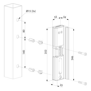 Gâche électrique Locinox Modulec en applique - à rupture - couleur aluminium