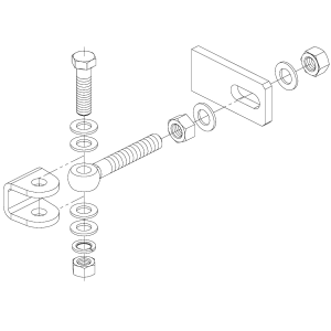 Gond a réglage tridimensionnel M16 - Galvanisé - Vendu à l'unité