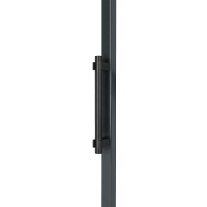 Bâton de maréchal double en aluminium RAL 9005 (noir) pour portail fixation quick-fix pattes à 60°