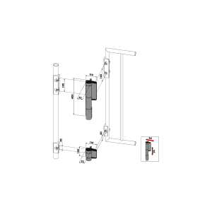 Charnière avec ferme-portail hydraulique intégré 180° - 150KG max - Noir