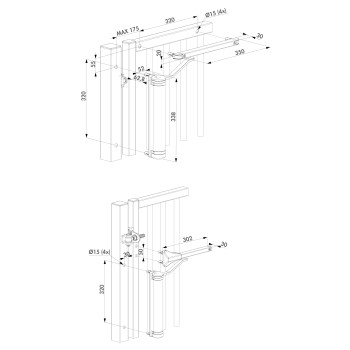 Ferme-portail Hydraulique comptact pour tous type de charnière - Noir