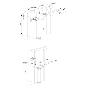 Ferme-portail Hydraulique comptact pour tous type de charnière - Noir