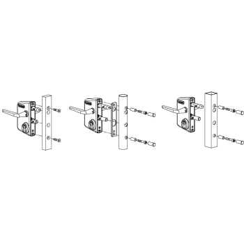 SERRURE INDUSTRIELLE - Serrure type industriel de haute qualité pour profils carrés de 40 à 60mm en 6009 avec 3006M - Paire