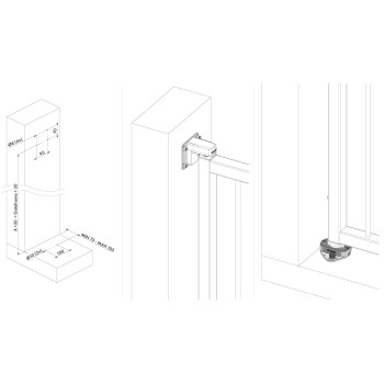 Kit de Fixation au sol pour ferme-portail Interio