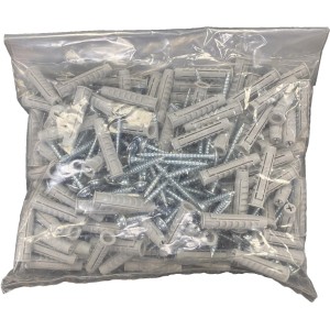 Lot de 100 vis cruciforme 4,5mm x 50mm et 100 chevilles Fischer 40 x 8mm