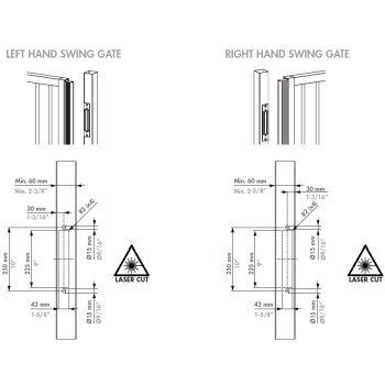 Profil aluminium pour portails battants à combiner avec MAGUNIT-2500 - couleur argentée