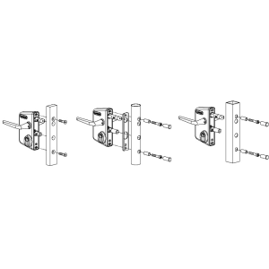 Serrure industrielle type LAKQ Locinox - pour profil 40, 50, 60mm - entraxe 60mm - NOIRE