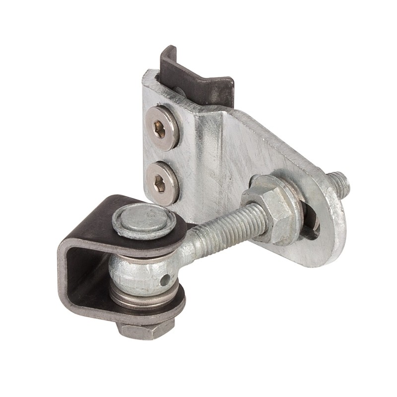 Charnière 180° réglable quadridimensionnel - portails et portillons - M12 - Tige filetée 90mm - brute - (vendu à l'unité)