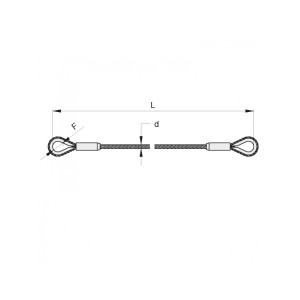 Câble antichute en inox Ø4mm longueur 400mm avec oeil Ø11,5mm Résistance 320Kg