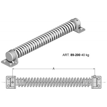 Ferme-porte à ressort en spirale - acier nickelé - longueur 200mm