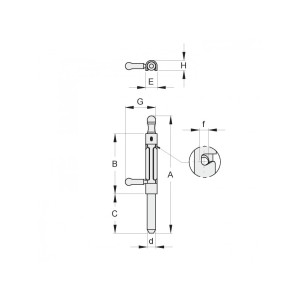 Verrou baïonnette pour portail - cavalier à souder - hauteur 170mm - acier galvanisé - ø12mm