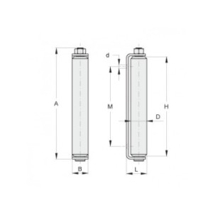 Guide supérieur long en nylon - Avec support - hauteur 184mm x largeur 51mm