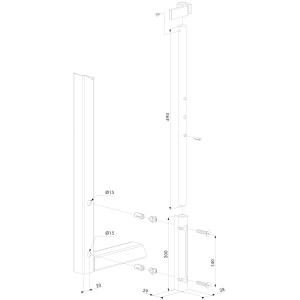 Verrou de sol - tige en acier galvanisé à chaud - guide en aluminium vert - Système quick-fix toutes dimensions