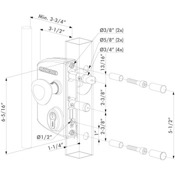 Serrure électrique Locinox - à rupture - verte - 12v AC,DC - pour profils de 40, 50, 60mm