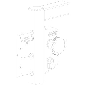 Serrure pour piscine Locinox en nylon noir - pour tube de 40x40mm - Inclus : Paire de bouton de sécurité 3006WS