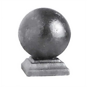 Boule sur socle soudé ø70mm -  base carré de 60mm -  Hauteur 80mm - acier brut