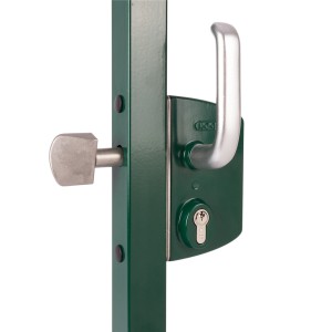 Serrure Locinox pour portail coulissant - verte - pour tube de 60mm