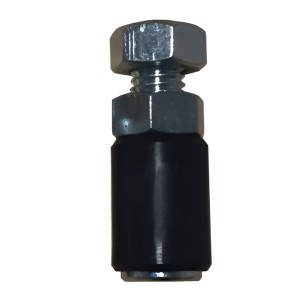 Olive de guidage cylindrique pour portail coulissant - nylon noir - ø25mm - hauteur 32mm - filetage M14