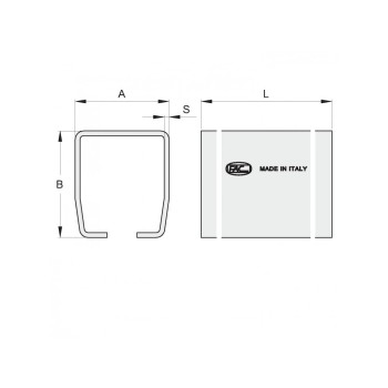 Rail pour portail autoportant - série 800 FAC srl - 6m - brut