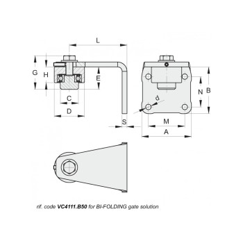 Pivot supérieur ø50mm à souder - sur platine à visser - pour portail pivotant